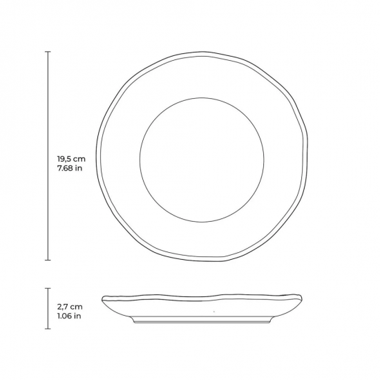 Prato de Louça de Sobremesa 19,5cm Porto Brasil Orgânico New White