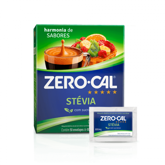 Adoçante Sachê Zero Cal Stévia com 50 unid.