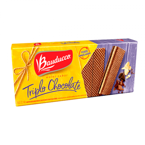 Biscoito Wafer Bauducco Triplo Chocolate 140g