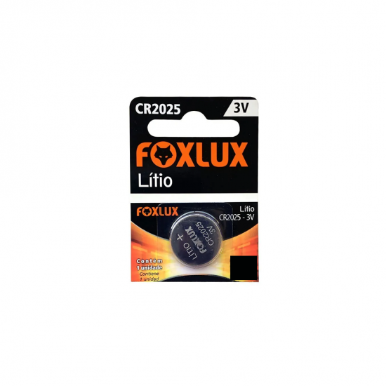 Bateria de Lítio CR2025 Foxlux 3V com 1 unid.