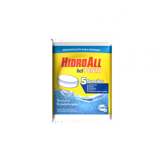 Pastilha de Cloro 5 em 1 Hidroall Penta 200g