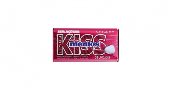 Comercial Ruzalem Bala Mentos Kiss 35g Morango 5549