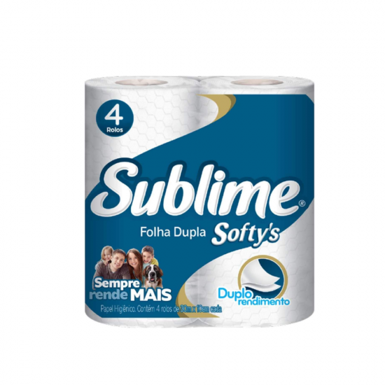 Papel Higiênico Folha Dupla Sublime Neutro com 4 rolos