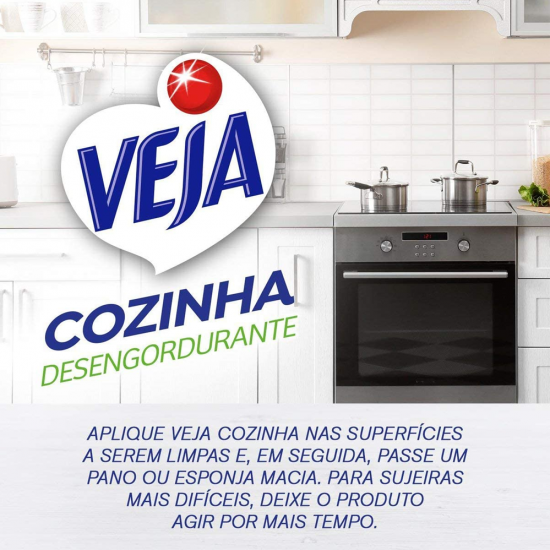 Limpador Desengordurante Cozinha Veja Limão 500mL Refil