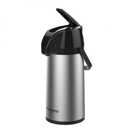 Garrafa Térmica de Pressão 1,9L Soprano Exclusiva Inox