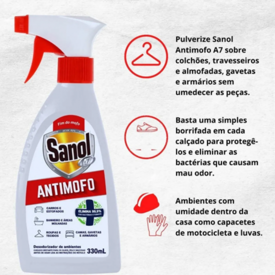 Antimofo Líquido Sanol A7 330mL Pulverizador