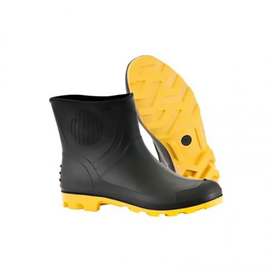 Bota PVC Vonder n° 37/38 Cano Extra Curto com Meia Preta e Amarela