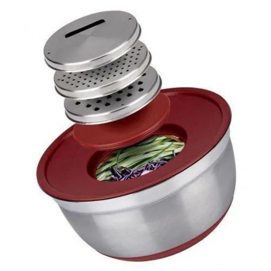 Ralador de Inox Bowl 3 em 2 Euro com 4 peças